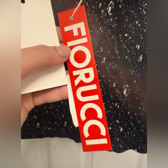 Fiorucci Women’s Black And White Speckled Ruched Tank Top Size 26 NWT - Picture 5 of 5